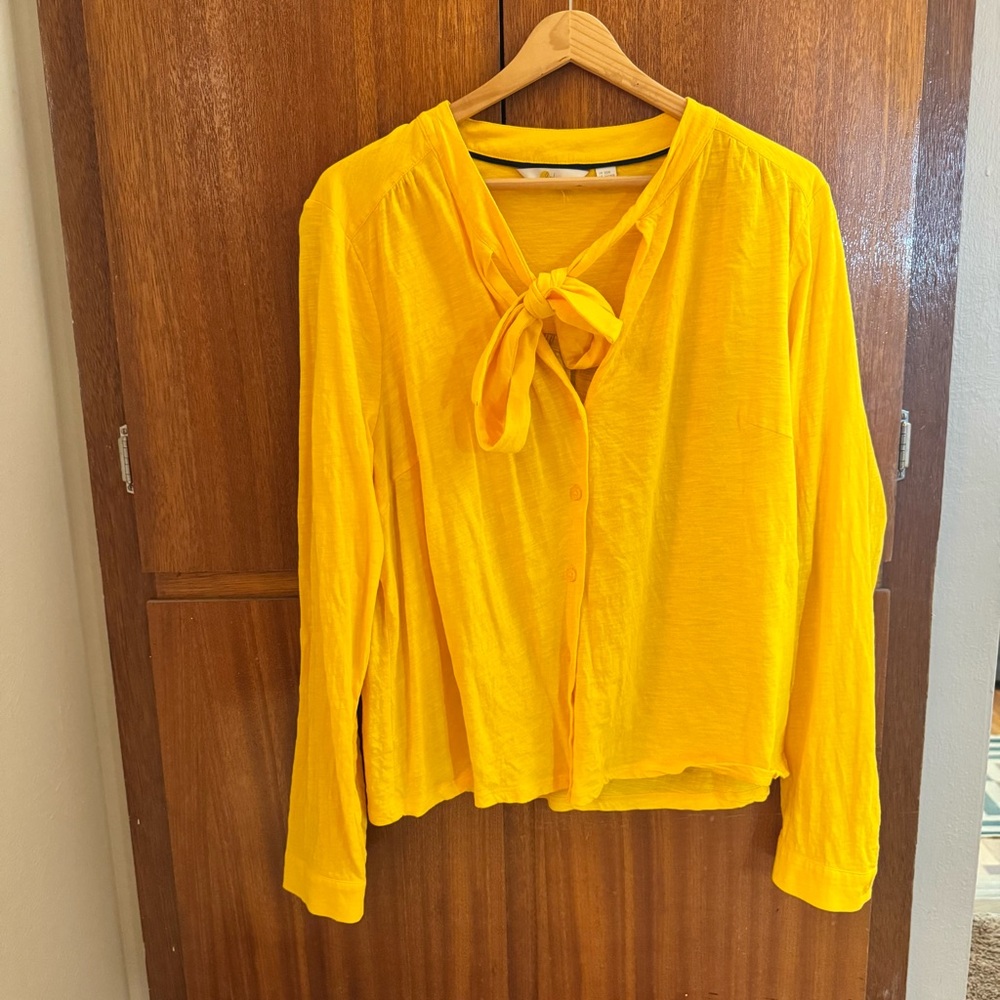 Boden Rachel Tie Neck Jersey Shirt